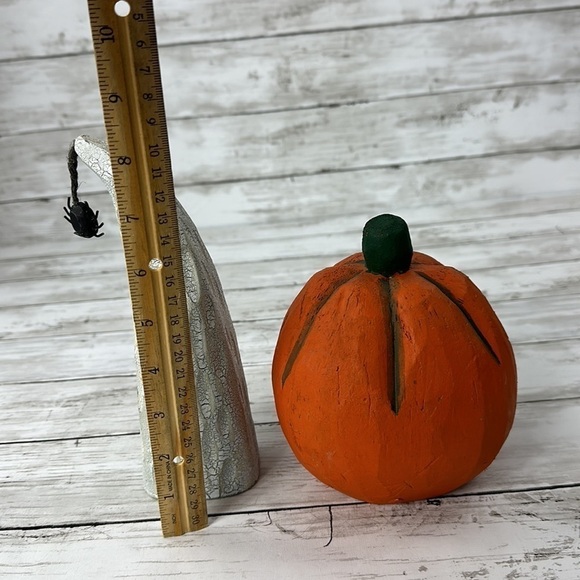 HALLOWEEN PUMPKIN & GHOST WOODEN DECORATION - Picture 2 of 3